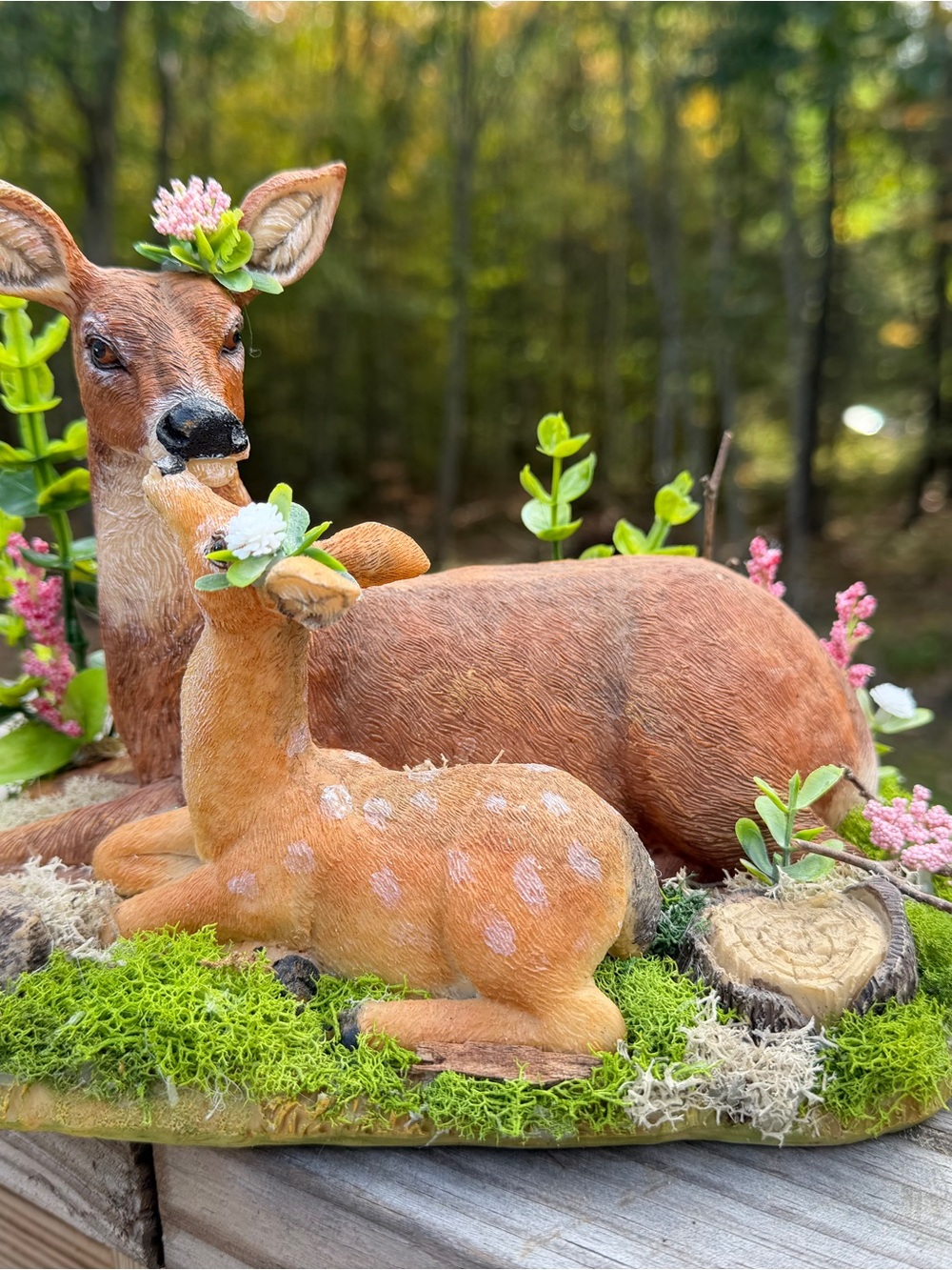 Deer & Fawn | Embellished w/Woodland Accents | Resin 2003